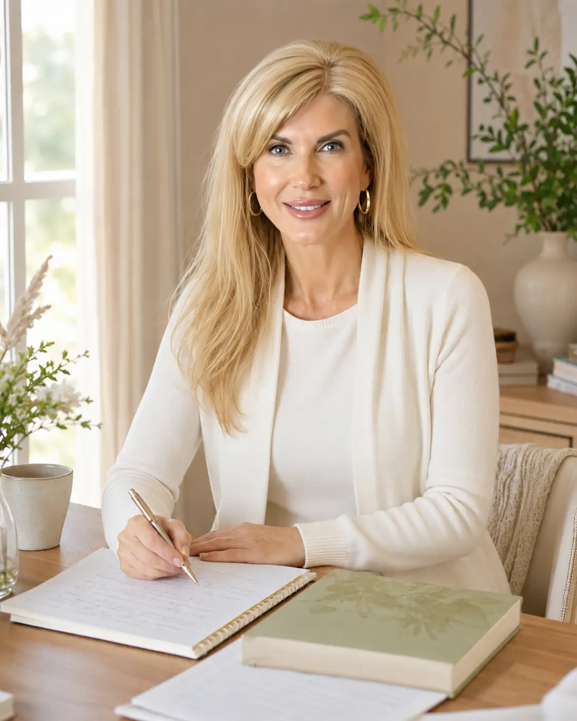 Tricia Writing at her desk